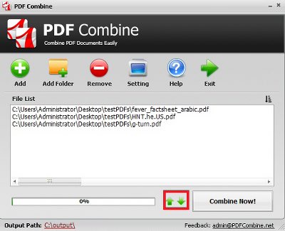 How to Combine PDF Files Step 2 - Reorder PDF Files