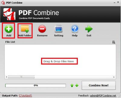 Merge PDF Files into One Document step 1